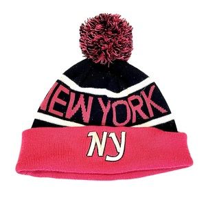 Pink & Black New York Beanie Hat